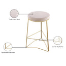 Meridian Tres Cream Velvet Counter Stool IMAGE 4