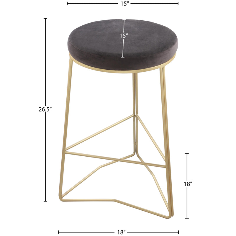 Meridian Tres Grey Velvet Counter Stool IMAGE 3