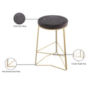Meridian Tres Grey Velvet Counter Stool IMAGE 4