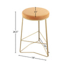Meridian Tres Mango Velvet Counter Stool IMAGE 3
