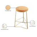 Meridian Tres Mango Velvet Counter Stool IMAGE 4