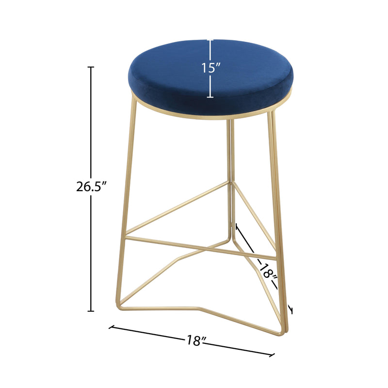 Meridian Tres Navy Velvet Counter Stool IMAGE 3