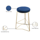 Meridian Tres Navy Velvet Counter Stool IMAGE 4