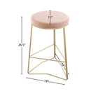 Meridian Tres Pink Velvet Counter Stool IMAGE 3