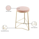 Meridian Tres Pink Velvet Counter Stool IMAGE 4
