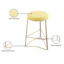 Meridian Tres Yellow Velvet Counter Stool IMAGE 4