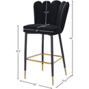 Meridian Lily Black Velvet Stool IMAGE 8