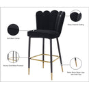 Meridian Lily Black Velvet Stool IMAGE 9