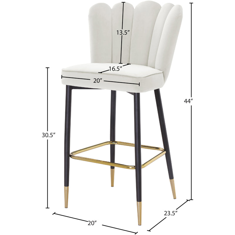 Meridian Lily Cream Velvet Stool IMAGE 8
