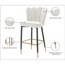 Meridian Lily Cream Velvet Stool IMAGE 9