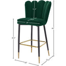 Meridian Lily Green Velvet Stool IMAGE 8