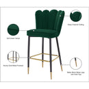 Meridian Lily Green Velvet Stool IMAGE 9