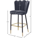 Meridian Lily Grey Velvet Stool IMAGE 8