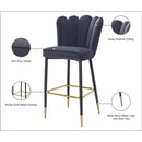 Meridian Lily Grey Velvet Stool IMAGE 9