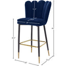 Meridian Lily Navy Velvet Stool IMAGE 8
