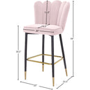 Meridian Lily Pink Velvet Stool IMAGE 8