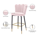 Meridian Lily Pink Velvet Stool IMAGE 9