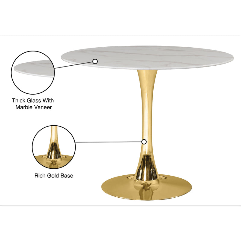 Meridian Holly Gold Dining Table (3 Boxes) IMAGE 5