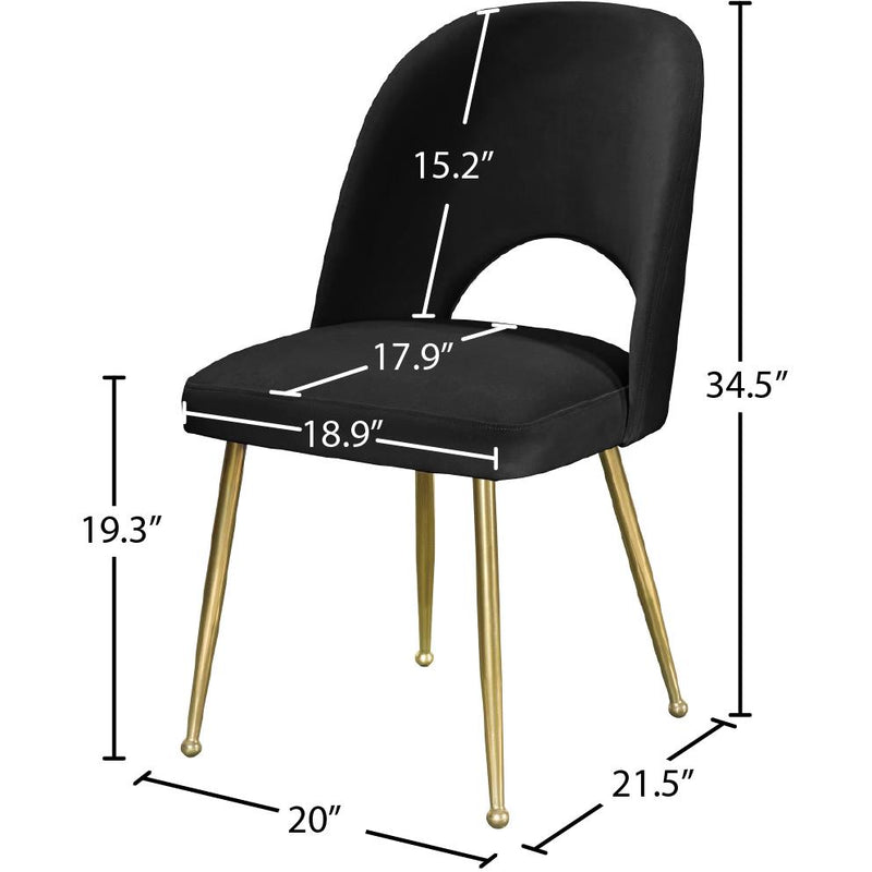 Meridian Logan Black Velvet Dining Chair IMAGE 10