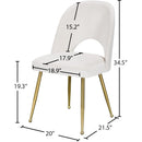 Meridian Logan Cream Velvet Dining Chair IMAGE 10