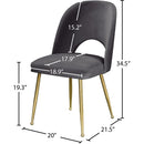 Meridian Logan Grey Velvet Dining Chair IMAGE 10