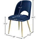 Meridian Logan Navy Velvet Dining Chair IMAGE 10