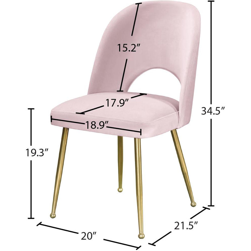 Meridian Logan Pink Velvet Dining Chair IMAGE 10