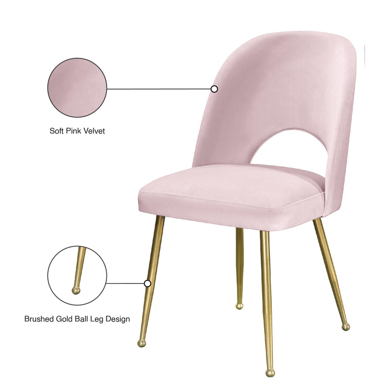 Meridian Logan Pink Velvet Dining Chair IMAGE 11