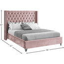 Meridian Aiden Pink Velvet Full Bed IMAGE 8