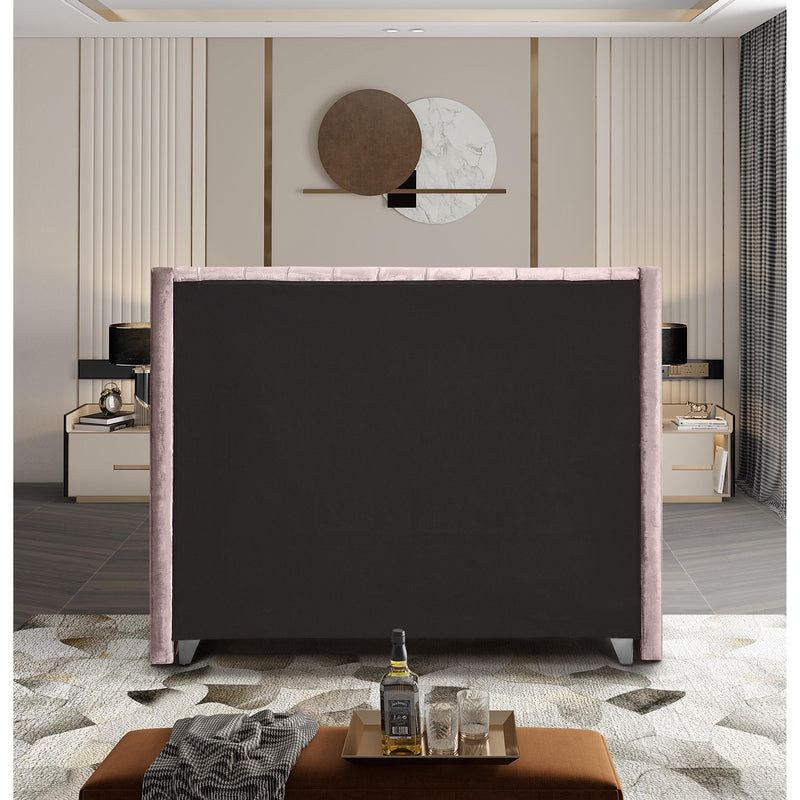 Meridian Aiden Pink Velvet King Bed IMAGE 6