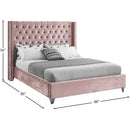 Meridian Aiden Pink Velvet King Bed IMAGE 8