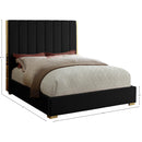Meridian Becca Black Velvet Full Bed IMAGE 3
