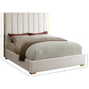 Meridian Becca Cream Velvet Full Bed IMAGE 3