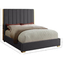 Meridian Becca Grey Velvet Full Bed IMAGE 3