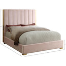 Meridian Becca Pink Velvet Full Bed IMAGE 3