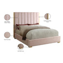 Meridian Becca Pink Velvet Full Bed IMAGE 4