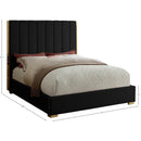 Meridian Becca Black Velvet King Bed IMAGE 3