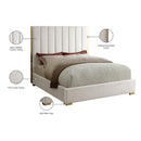 Meridian Becca Cream Velvet King Bed IMAGE 4