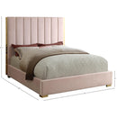 Meridian Becca Pink Velvet Queen Bed IMAGE 3