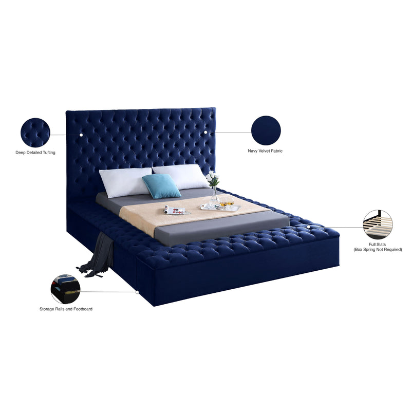 Meridian Bliss Navy Velvet Full Bed (3 Boxes) IMAGE 10