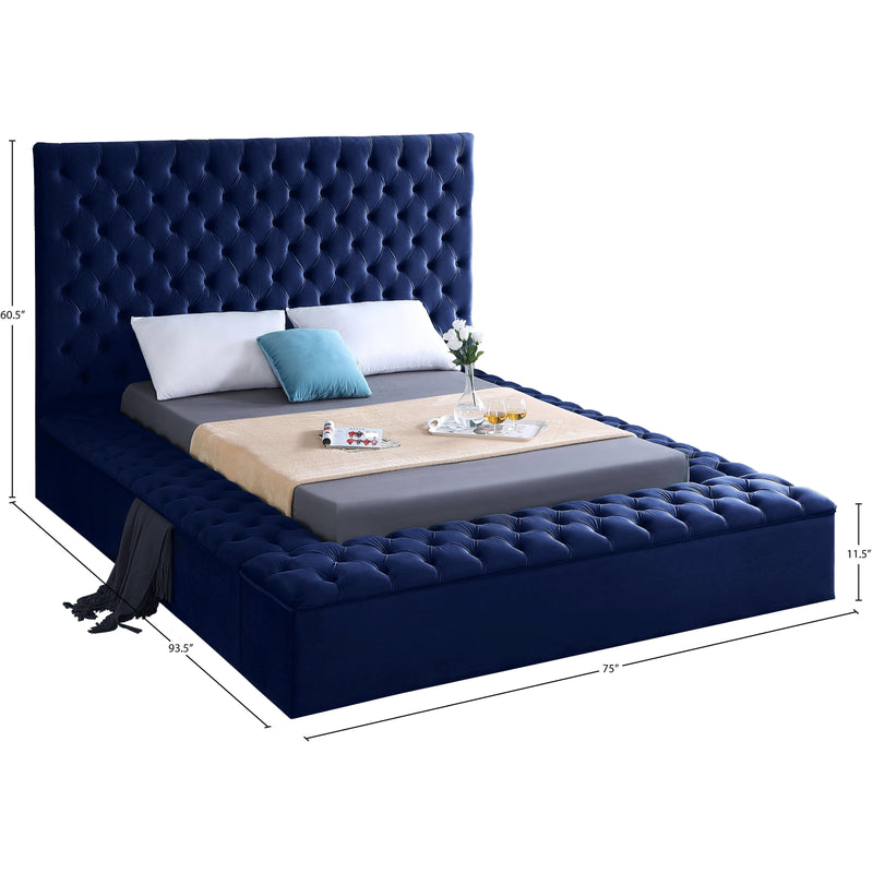 Meridian Bliss Navy Velvet Full Bed (3 Boxes) IMAGE 9