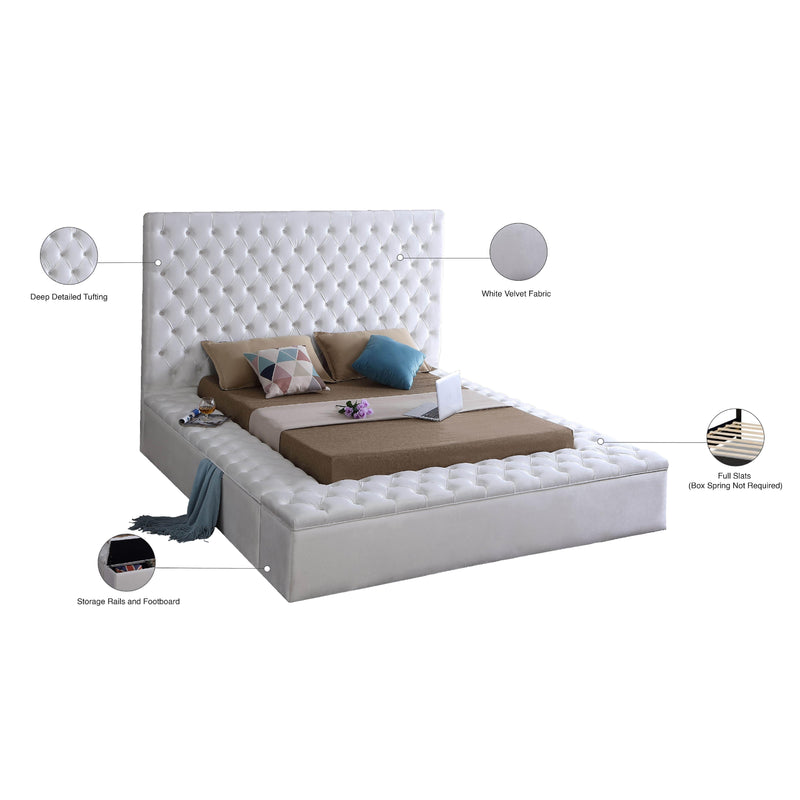 Meridian Bliss White Velvet Full Bed (3 Boxes) IMAGE 10