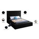 Meridian Bliss Black Velvet King Bed (3 Boxes) IMAGE 10