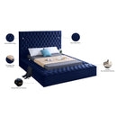 Meridian Bliss Navy Velvet King Bed (3 Boxes) IMAGE 10