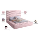 Meridian Bliss Pink Velvet King Bed (3 Boxes) IMAGE 10