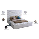 Meridian Bliss White Velvet King Bed (3 Boxes) IMAGE 10