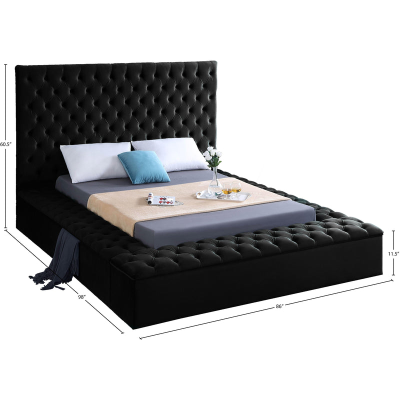 Meridian Bliss Black Velvet Queen Bed (3 Boxes) IMAGE 9
