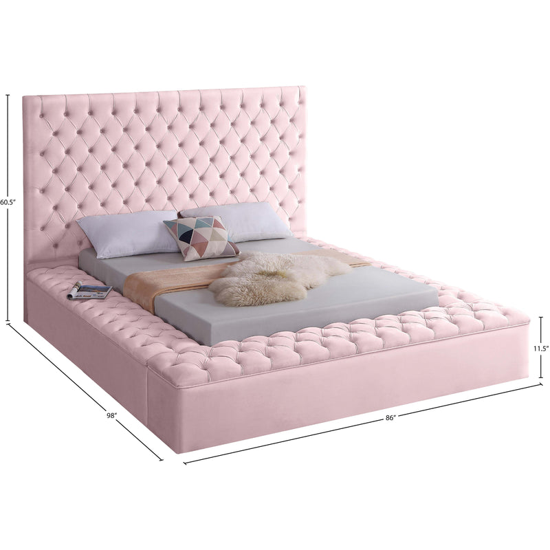 Meridian Bliss Pink Velvet Queen Bed (3 Boxes) IMAGE 9