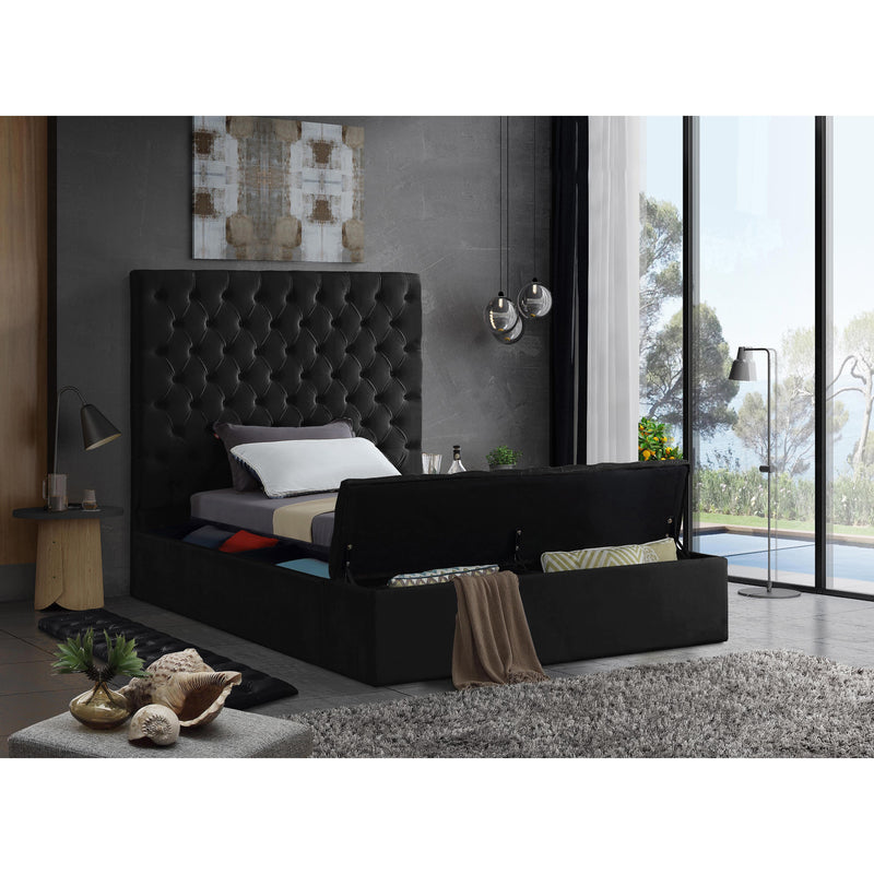 Meridian Bliss Black Velvet Twin Bed (3 Boxes) IMAGE 8