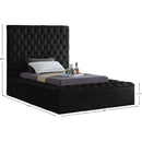 Meridian Bliss Black Velvet Twin Bed (3 Boxes) IMAGE 9